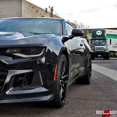 20 inch Staggered Variant Krypton Gloss Piano Black (Flow Forged) on a 2016 Chevy Camaro SS w/ Specs