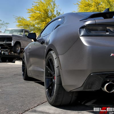 20 inch Staggered Variant Argon Gloss Piano Black (Flow Forged) on a 2016 Chevy Camaro SS w/ Specs