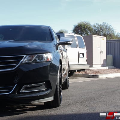 22x9 Verde V39 Parallax All Gloss Black on a 2016 Chevy Impala LTZ w/ Specs