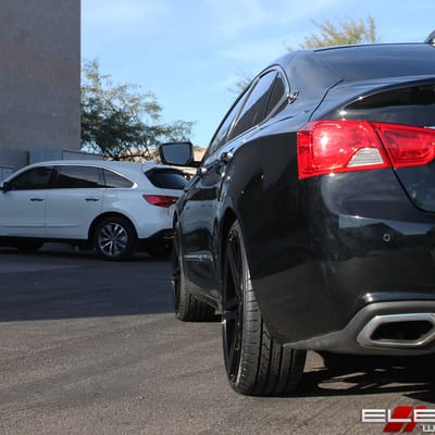 22x9 Verde V39 Parallax All Gloss Black on a 2016 Chevy Impala LTZ w/ Specs