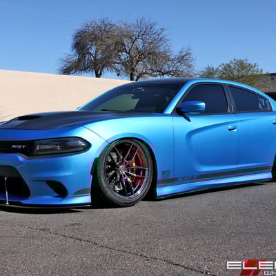 20 inch Staggered Variant Krypton Super Black Chrome (Cold Forged) on a 2016 Dodge Charger SRT w/ Specs
