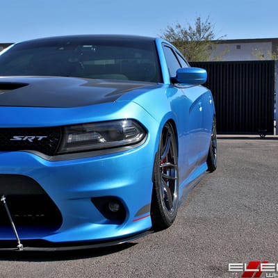20 inch Staggered Variant Krypton Super Black Chrome (Flow Forged) on a 2016 Dodge Charger SRT w/ Specs