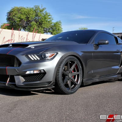 20 inch Staggered Rohana RC7 Matte Graphite on a 2016 Ford Mustang w/ Specs