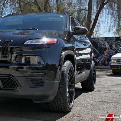 19x9.5 Zenetti Monterey Satin Black (Monocast) on a 2016 Jeep Cherokee w/ Specs