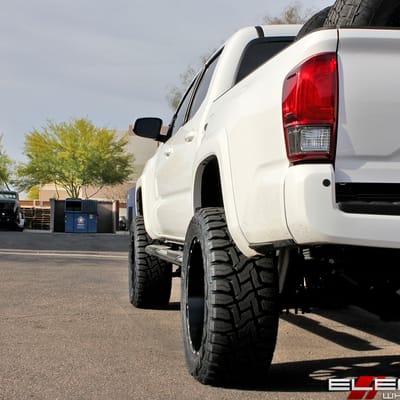 20x10 Hostile Gauntlet Asphalt on a 2016 Toyota Tacoma TRD Sport w/ Specs