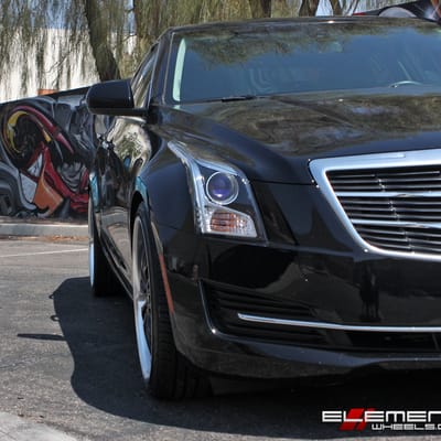19 in staggered MRR GT1 Black on a 2016 Cadillac ATS Sedan w/ Specs