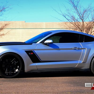 20 inch Staggered Ferrada FR2 Matte Black on 2015 Ford Roush Mustang w/ Specs