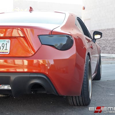 18x9.5 Drag SL5 Matte Black w/ Gloss Bronze Lip on a 2016 Scion FR-S w/ Specs
