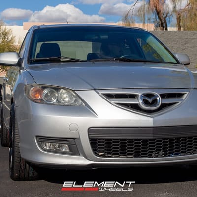18 inch Niche Misano Satin Black M117 on a 2008 Mazda 3