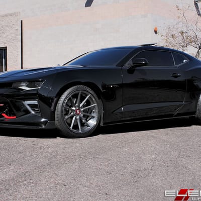 20 inch Staggered Variant Argon Brushed Titanium (Rotary Forged) on a 2017 Chevy Camaro SS w/ Specs