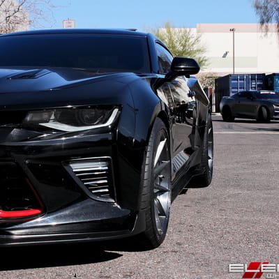 20 inch Staggered Variant Argon Brushed Titanium (Rotary Forged) on a 2017 Chevy Camaro SS w/ Specs