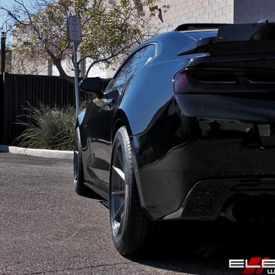 20 inch Staggered Variant Argon Brushed Titanium (Rotary Forged) on a 2017 Chevy Camaro SS w/ Specs