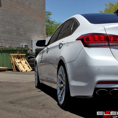 20 inch Staggered Gianelle Santoneo Chrome on a 2017 Genesis G80 w/ Specs