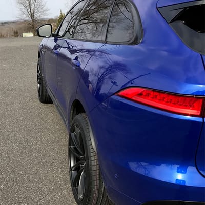 22x10.5 Ace Alloy Convex All Matte Black on a 2017 Jaguar F-PACE w/ Specs
