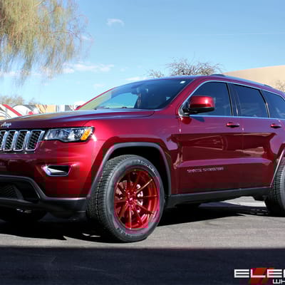 20x10 Variant Argon Candy Red (Cold Forged) on a 2017 Jeep Grand Cherokee Laredo w/ Specs