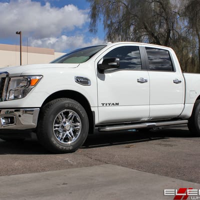 18x8.5 American Racing AR893 Mainline Chrome on a 2017 Nissan Titan w/ Specs