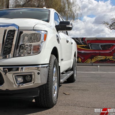18x8.5 American Racing AR893 Mainline Chrome on a 2017 Nissan Titan w/ Specs