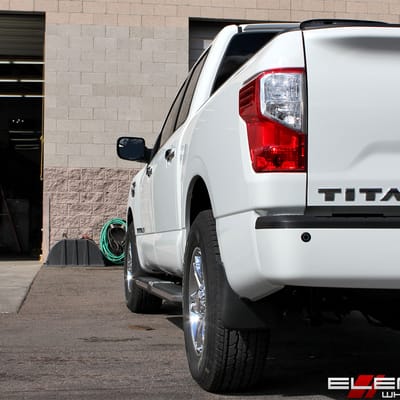 18x8.5 American Racing AR893 Mainline Chrome on a 2017 Nissan Titan w/ Specs