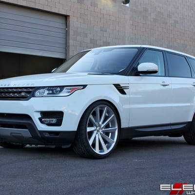 24x10 Koko Kuture Kapan Gloss Silver on a 2017 Land Rover Ranger Rover Sport w/ specs