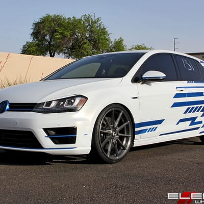 20x9 Variant Argon Brushed Titanium (Cold Forged) on a 2017 VW Golf R w/ Specs