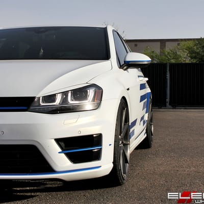 20x9 Variant Argon Brushed Titanium (Flow Forged) on a 2017 VW Golf R w/ Specs