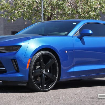22 inch Staggered 2 Crave No-35 Matte Black on a 2017 Camaro V6 w/ Specs
