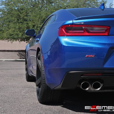 22 inch Staggered 2 Crave No-35 Matte Black on a 2017 Camaro V6 w/ Specs