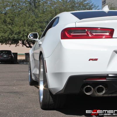 20 inch Staggered TSW Valencia Gloss Black w/ Mirror Lip on a 17 Chevrolet Camaro RS w/ Specs
