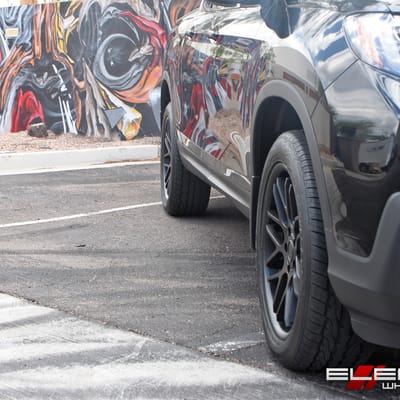 20x8.5 Eurotex 06 Matte Black on a 2017 Honda Ridgeline w/ Specs
