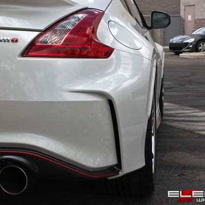 20 in staggered Concept One CS-10.0 Concave Matte Gunmetal (Chrome Stainless Steel Lip) on a 2017 Nissan 370Z Nismo w/ Specs