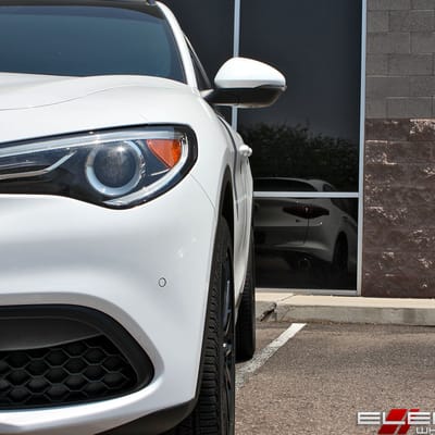 20x8.5 MRR FS02 Gloss Black on a 2018 Alfa Romeo Stelvio Sport w/ specs