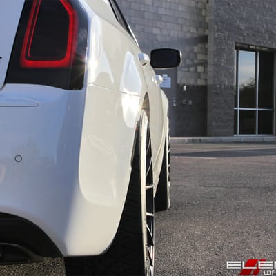 22 inch Staggered Hellcat Replica Wheels Satin Black on a 2018 Chrysler 300 S w/ Specs
