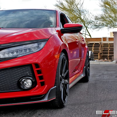 20×9 Variant Argon Piano Black (Rotary Forged) on a 2018 Honda Civic Type-R w/ Specs