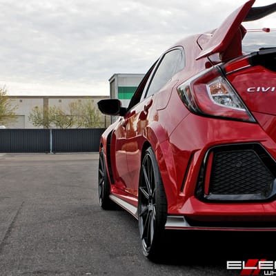 20×9 Variant Argon Piano Black (Rotary Forged) on a 2018 Honda Civic Type-R w/ Specs