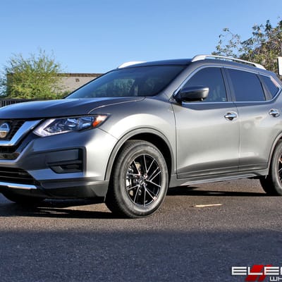 17x8 Enkei Tuning TD5 Pearl Black on a 2018 Nissan Rogue w/ Specs
