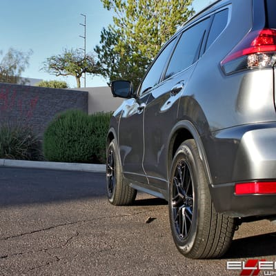 17x8 Enkei Tuning TD5 Pearl Black on a 2018 Nissan Rogue w/ Specs