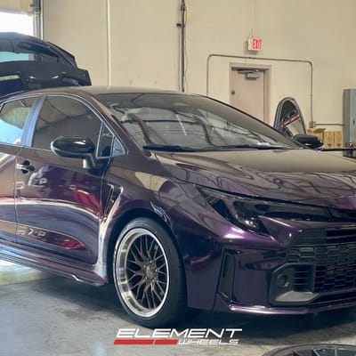 18 inch Ace Alloy AFF04 in Bronze w/ Machined Lip on a 2023 Toyota GR Corolla