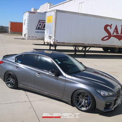 19 inch Variant Xenon Satin Gunmental on a 2014 Infiniti Q50