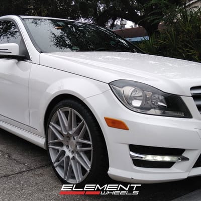 19 inch Staggered Verde VFF01 Brushed Aluminum on a 2013 Mercedes C250 Sport Sedan