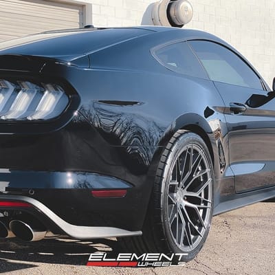 Staggered 20 Inch Avant Garde M520r in Dark Graphite Metallic on a 2017 Ford Mustang GT