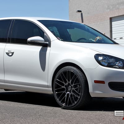 19x8.5 Black Di Forza BM-13 Gloss Black w/ Double Dark Tint Face 2013 VW Golf w/ Specs