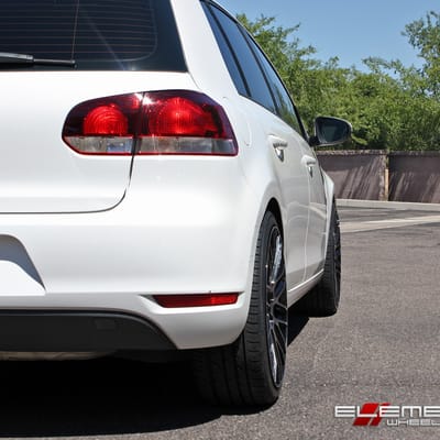 19x8.5 Black Di Forza BM-13 Gloss Black w/ Double Dark Tint Face 2013 VW Golf w/ Specs