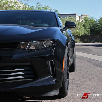 20 inch Staggered MRR 017 Camaro 1LE Replica Wheels Gloss Black on a 2017 Chevy Camaro SS w/ Specs