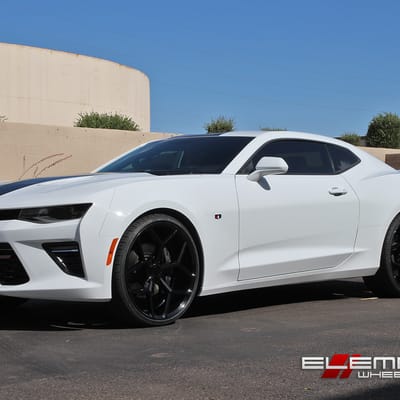 22x9.5 22x10.5 Gloss Black MRR 228 on 2016 Chevy Camaro SS w/ Specs