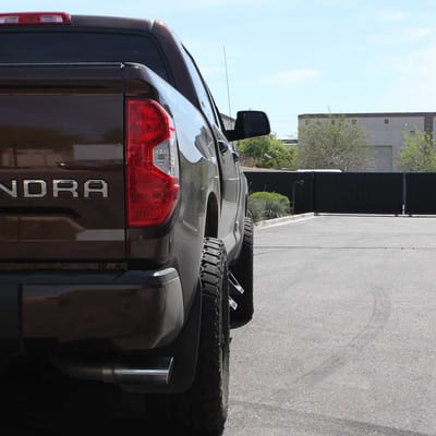 20x9 Fuel Coupler Black w/ Tint wheels on 2015 Toyota Tundra 2 in front Level w/ Specs
