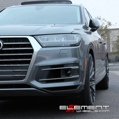 22 inch Black di Forza BM13 Brushed Silver w/ Tint on 2017 Audi Q7 w/ Specs