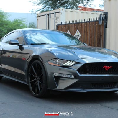 22 Inch Blaque Diamond BD-11 in Gloss Black on 2018 Ford Mustang