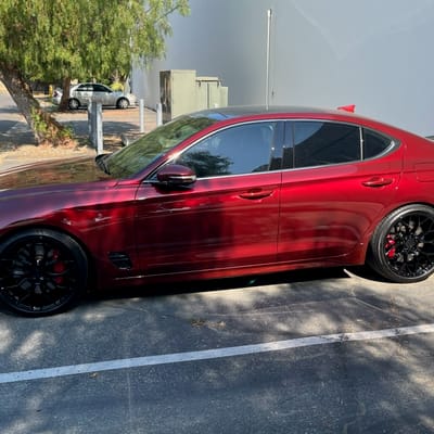 Dolce Performance Pista's in Gloss Black on a 2019 Genesis G70 AWD