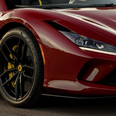 20 Inch Staggered Variant Krypton's in Matte Black on a 2021 Ferrari F8 Spyder