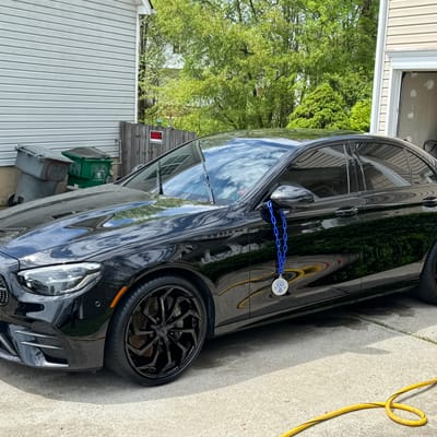 20 inch Lexani Static in Gloss Black on a 2021 Mercedes-Benz E Class